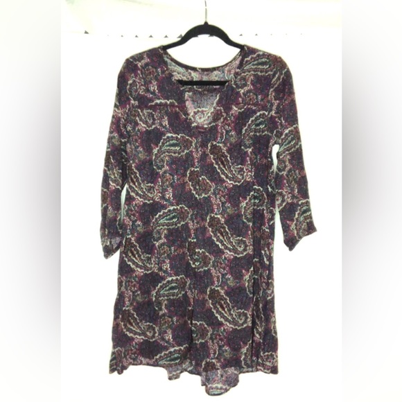 Purple Paisley Patterned Spring Summer Dress - Picture 5 of 6